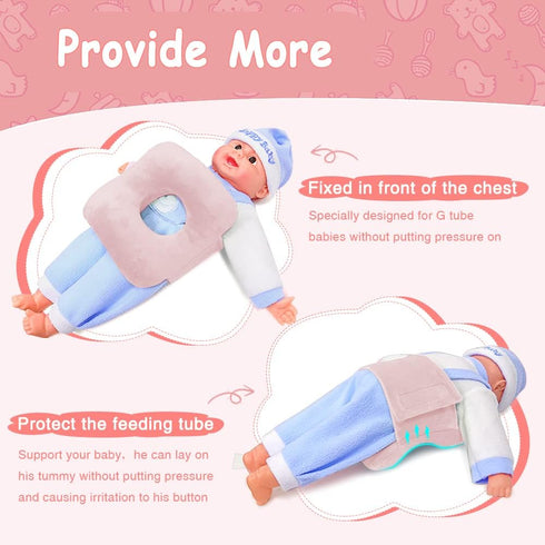 Tummy G Tube Time Pillow Feeding Tube Belt Pads Adjustable Nursing Pillow with a Hole for Supporting Babies Infant