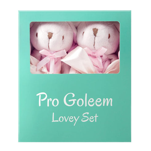 Pro Goleem Bunny Security Blanket Twin Baby Gifts Snuggle Toy Lovey for Infant Girls Soft Lovie Pink, 2 Pack