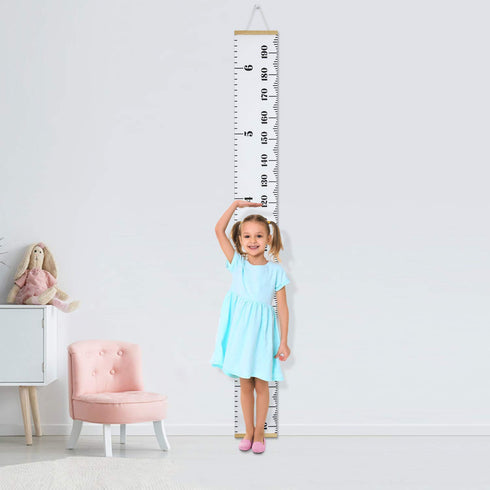 PandaEar Baby Height Growth Chart Ruler, Removable Wall Decor Measurement for Kids Boys Girls (79" x 7.9", White)
