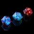 YEMEKO 3Pcs D20 DND Dice Set, 20 Sided D&D Dice, 22mm Handmade Polyhedral Dice, Black Red/Blue Red/Blue Dark