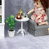 1:12 Miniature Dollhouse End Table Scale Wooden Furniture Round Side Tea Table Model for Dollhouse Living Room Scene