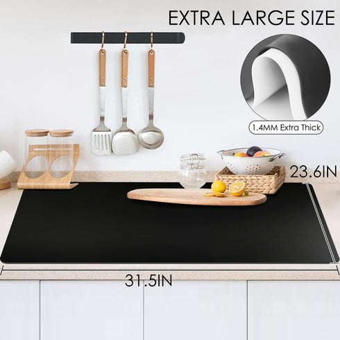 31.5x23.6 Counter, Extra Large Silicone Mat, Large Silicone Placemats for Kids, Heat Resistant Mat for Kitchen Non