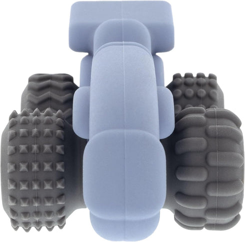 Nuby Silicone Teether Toy for Babies Textured Teething Car with Moving Wheels, Easy to Hold, Soothes Sore Gums