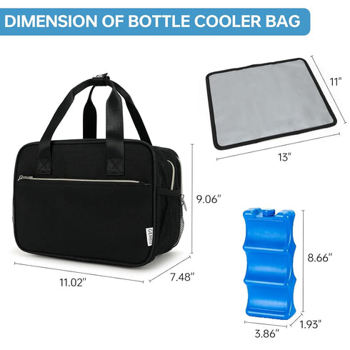 Pack,Fits 6 9 GEMIU Breast Milk Cooler Bag with Ice Baby Bottles Up to Ounce Breast Milk Cooler Travel Bag Compatible