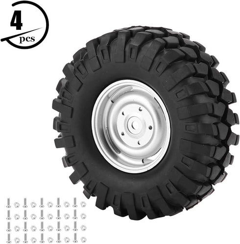 TOPINCN RC Rubber Wheel, 4pcs 1:10 RC Wheel Tires for HSP/Redcat/Axial/SCX10/1/10 Scale RC Car