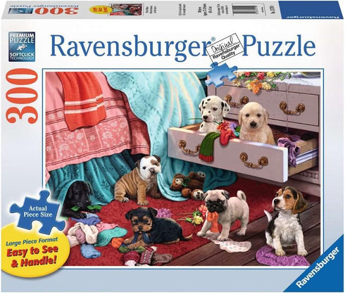 Ravensburger Mischief Makers Large Format 300 Piece Jigsaw Puzzle | Unique Piece Shape | Fun Group Activity | Premium