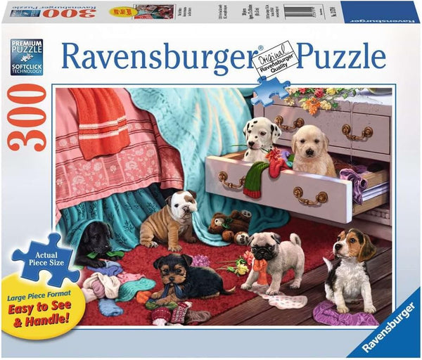 Ravensburger Mischief Makers Large Format 300 Piece Jigsaw Puzzle | Unique Piece Shape | Fun Group Activity | Premium