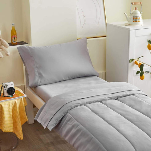 UOZZI 4 Set Set BEDDING Pieces Toddler Bedding Ultra Soft and Breathable Toddler Sheet - Includes Comforter, Flat