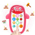 Baby Shark Cell Phone Toy with Removable Teether Case, Light, Music & Adjustable Volume for Kids 0-6 Months (Red)