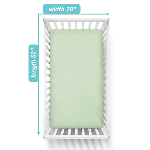 American Baby Company 100% Natural Cotton Fitted Crib Sheet, 52" x 28", Celery, for Boys and Girls