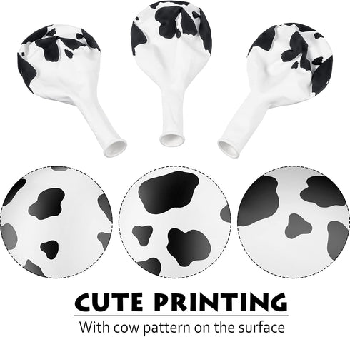 Charniol 20 Pieces Cow Balloons - Funny Print Latex Balloons for Children's Birthday Farm Party Decoration