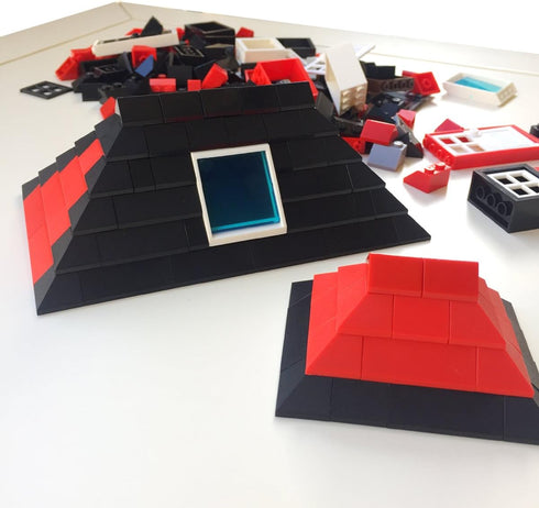 161 Pieces Education Building Bricks Block Set with Windows, Doors, and Roof Tiles - Compatible Major Brands