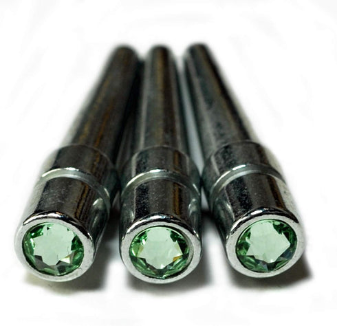 WE Games Chrome Cribbage Pegs - Set of 3 with Swarovski Austrian Crystals in Crysallite Light Green