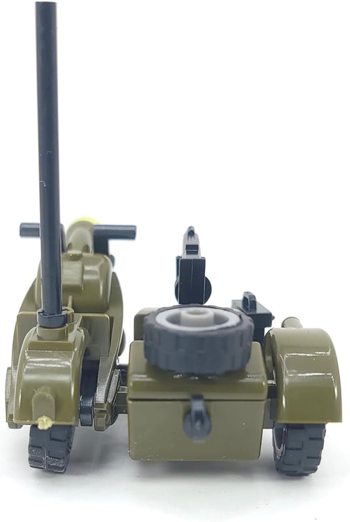 General Jim's WW2 German Military Motorcycle and Removable Sidecar Building Blocks Set (Green)