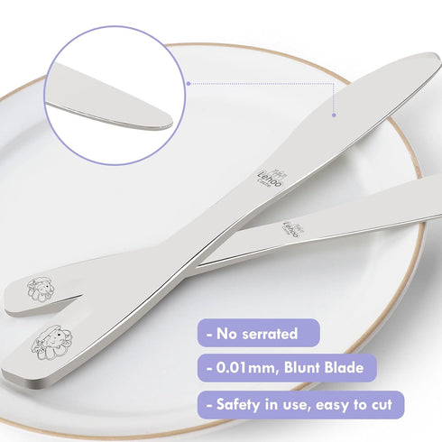 Lehoo Castle 6 Pcs Toddler Utensils Set, Stainless Steel Forks and Spoons for Kids 1-3 Years Old (Unicorn)