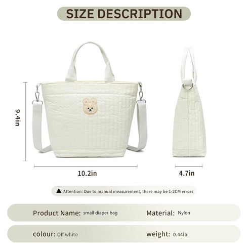 Fwkekye 2 Small Diaper Bag Tote, Crossbody Diaper Bag Mini Purse with Pockets, Travel Baby Bag for boys & Girls
