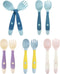 Toddler Utensils Set, 10 Pcs with Bendable Handle, 5 Forks and 5 Spoons, Silicone Baby Feeding Set for Self Feeding