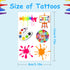 Art Temporary Tattoo Paint Birthday Party Favors, Creative Stickers for Kids, 24 Sheets (144PCS) Classroom School Prizes