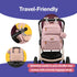 BabbleRoo Pink Diaper Bag Backpack, Travel Backpack with Changing Pad, Pacifier Case & Stroller Straps, Multifunction,