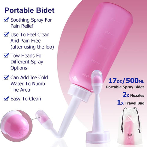 Postpartum Care Bottle, Inverted Nursing Bottle Spray, 2 in 1 Handheld Personal Bidet Bottle, 500ml