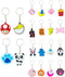 100pcs Cartoon Keychain for Kids Party Favors, Mini Cute Keyring for Classroom Prizes, 20 Colors