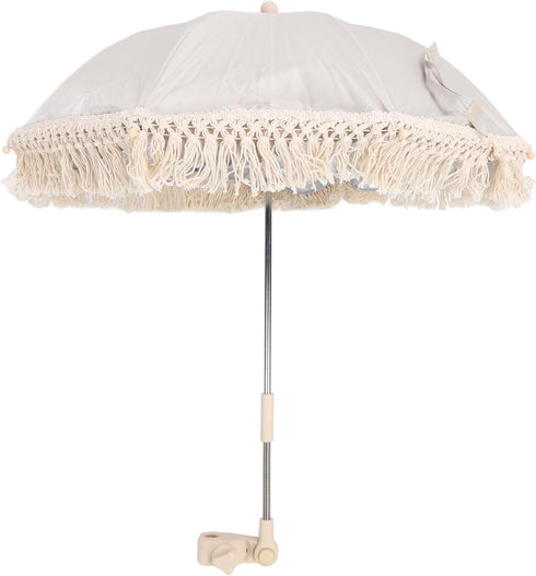 Hyuduo Adjustable Tassel Baby Stroller Sunshade Umbrella with Oxford Cloth & Steel Frame Clamp for Outdoor Travel