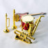 Toyvian Miniature Musical Instrument Set - Plastic Saxophone, Trumpet, Drum Figurines - Dollhouse Models Ornament for