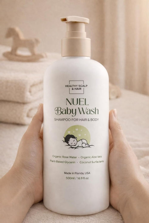Healthy Scalp & Hair 500 ml Baby Shampoo & Body Wash Gentle Plant-Based Cleanser for Newborns & Toddlers, with Rose