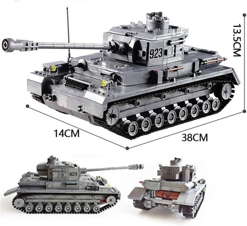 General Jim's Military Brick Building Set - World War 2 German Army F2 Tiger 323 Tank Model Set