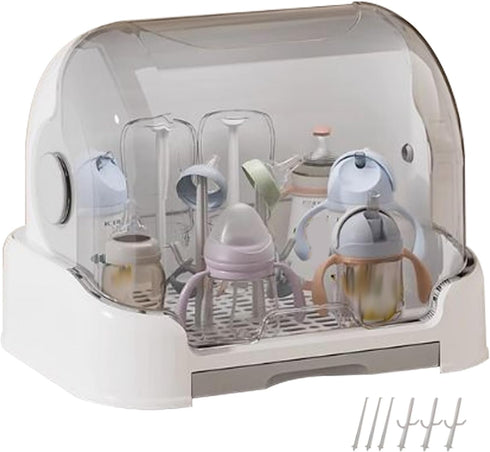 Nuytghr 12.4 Inches Baby Bottle Organizer - Drying Rack for Feeding, Removable Holder with Large Capacity and Easy