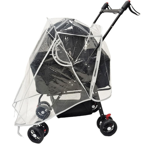 KIMILEAY Unisize Pet Stroller Rain Cover, EVA Transparent Waterproof & Windproof Cover for Snow Rain Wind, Foldable