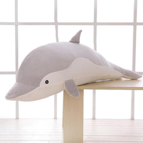 Levenkeness Dolphin Plush Hugging Pillow, Soft Large Stuffed Animal Toy Doll Gifts for Kids, 19.7"