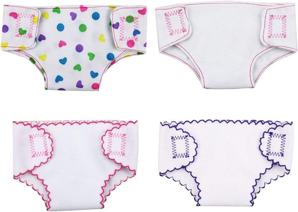 DC-BEAUTIFUL 4 Pack Baby Diapers Doll Underwear for 14-18 Inch Baby Dolls, Suitable for Infant Dolls
