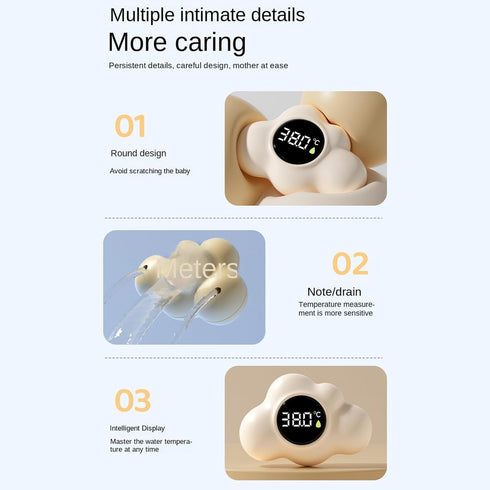 Generic 16x29x14cm, Bathtub Temperature Gauge, Waterproof, Floating Thermometer, Cloud Shape Digital Bath Thermometer