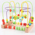 QZMTOY Wooden Toys for Toddlers – Bead Maze Toy with Colorful Animals Fruits Shapes – Educational Counting Learning Toys