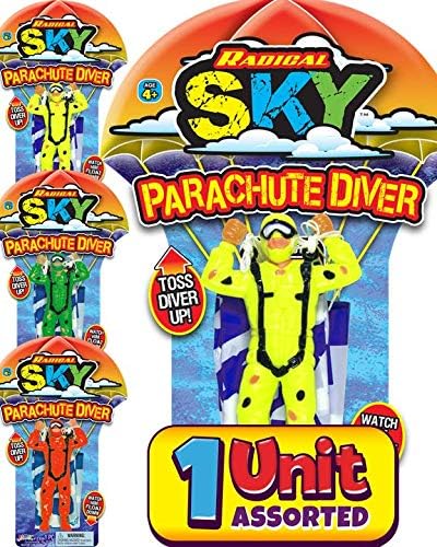 JA-RU Parachute Action Figure Toys, Flying Glider Army Men for Kids, Outdoor Summer Yard Games & Party Favors