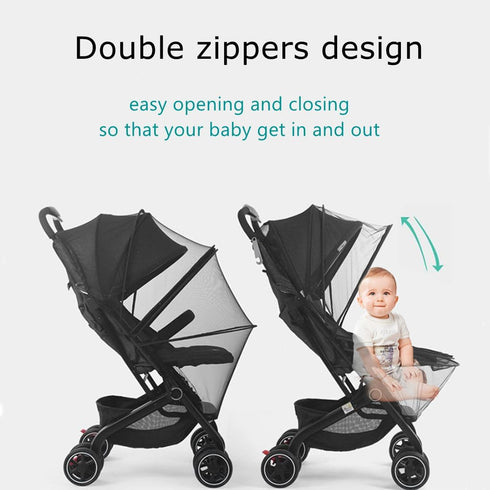 Portable Mosquito Netting for Baby Stroller, Full Cover Zipper Mesh, Easy to Install for Infant Car Seat, Bassinets,