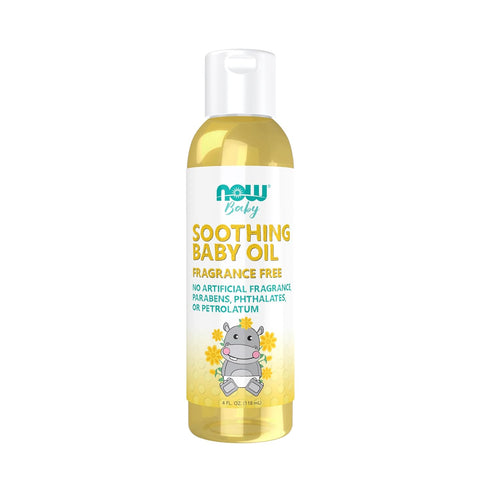 NOW Baby, Soothing Baby Oil, Fragrance Free, No Artificial Fragrance, Parabens, Phthalates,