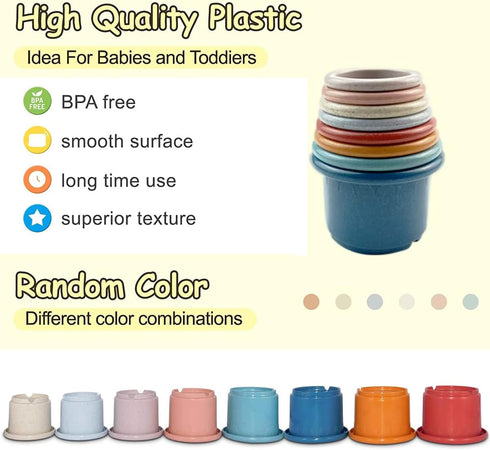 Baby Stacking Nesting Cups Toy, Montessori Toys for Toddlers 6+ Months