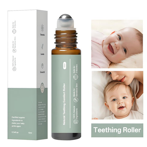 Nainley (2 Teething Roller - Natural Teething Oil Roller with Gentle Essential Oils | On-The-Go Teething Rollers