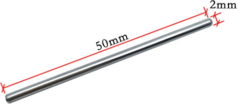 EUDAX 100Pcs Dia.2mm STEM Toys Shaft Round Rod Axles for DIY Toy RC Car Boat Helicopter Model Parts (2mmx50mm)