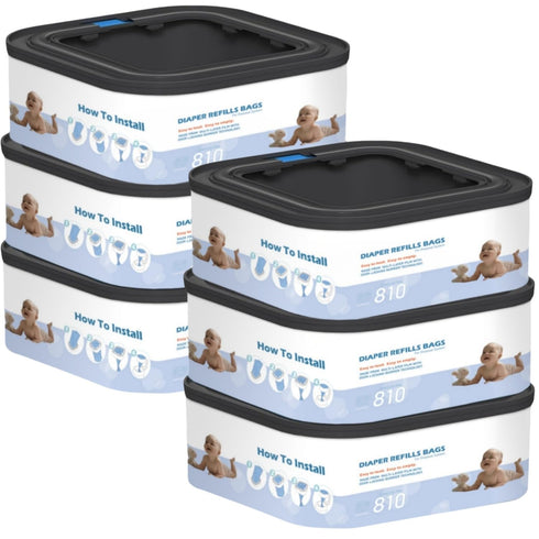 Chariholis 6 Packs Jumbo Square Refills Disposal Bags Refill Compatible with Diaper Genie