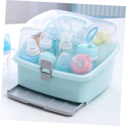 Durable Green Milk Bottle Storage Case - Large Capacity Organizer for Travel & Home