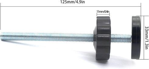 Baby Gate Extender - 4 Pack Baby and Pet Safety Stair Gate Threaded Spindle Rods with Wall Protector (Round-Black)