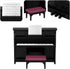 Piano Keyboard Toy for Kids Miniature Dollhouse Piano Model Musical Educational Toy for Fairy Garden Black