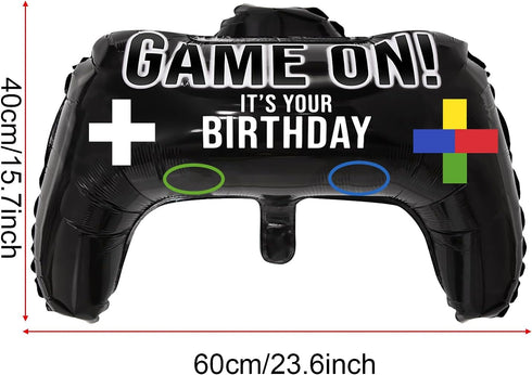 Gejoy 4 Packs Video Game Party Balloons, 23.6 x 15.7 Inch Game Controller Aluminum Foil for Birthday Decoration