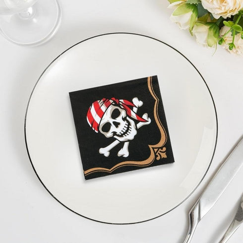 Fun Express Pirate Beverage Napkins (16pc), Birthday Party Supplies, Print Tableware