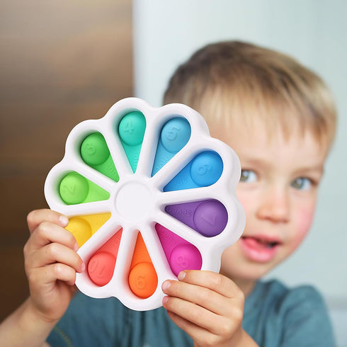 Dimple Digits Fidget Toy Flower Dimples, Pop Dimple Toys for Toddlers 1-3, Number Learning Fidget Toy