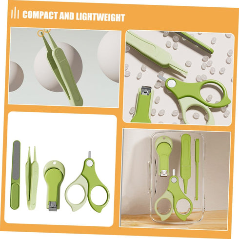 Set Nail Clipper for Newborns and Babies Nail Grooming Kit with Travel-Friendly Green Clippers for Healthcare