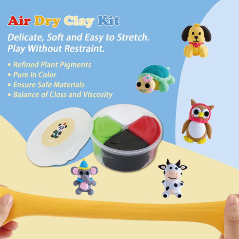 Themed,12 Set Air Dry Clay Kit for Kids - Animal Animals DIY Molding Clay Art Crafts for Kids Girls Boys Easter Gifts